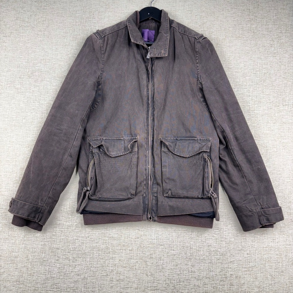 Ted Baker London Women's Medium Corduroy Field Jacket Brown Utility Cargo Coat